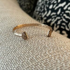 Rose gold drusy adjustable bangle, Kendra Scott